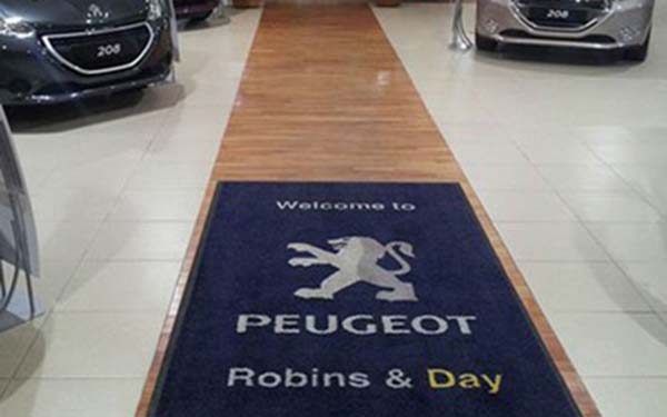 Automobile Shop Exhibition Tradeshow Printed Logo Rug Premium Entrance Carpet Custom Logo Mats For Peugeot