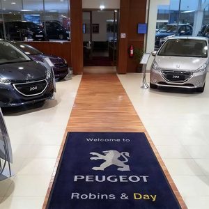 Automobile Shop Printed Logo Rug Exhibition Tradeshow Premium Entrance Carpet Custom Logo Mats For Peugeot