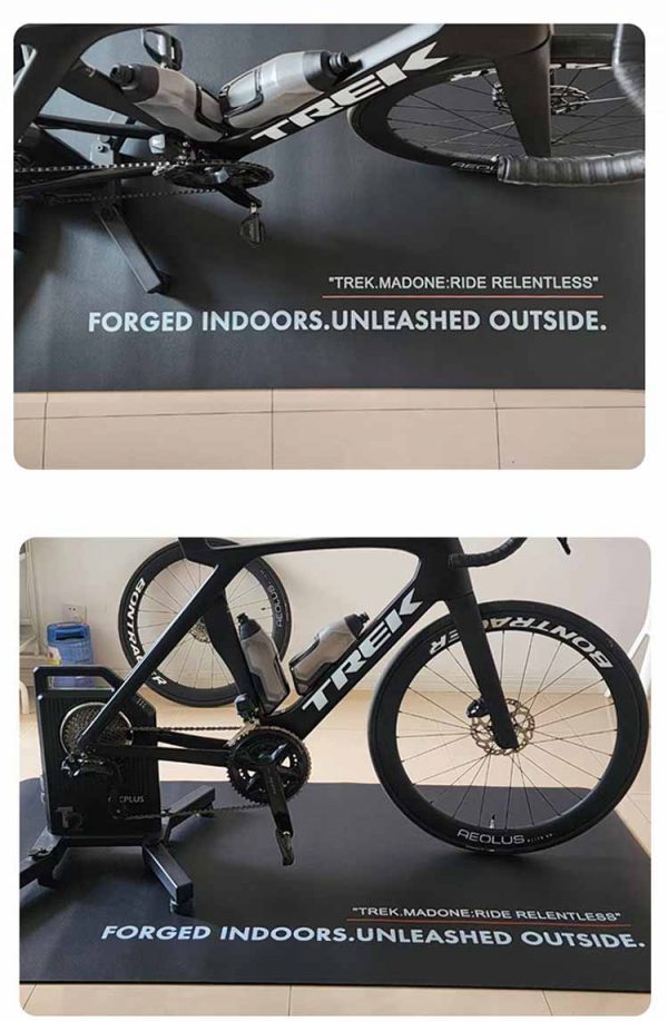Bicycle Accessories Indoor Custom Printed Bike Fitness Rubber Floor Mat Non-slip Bike Trainer Mat For Cycletrainers