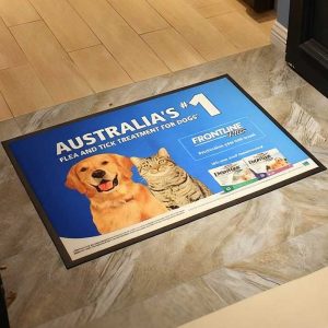 Custom Digital Printing Commercial Pet Door Floor Mat Cat Entrance Logo Carpet Waterproof Rubber Dog Logo Rug