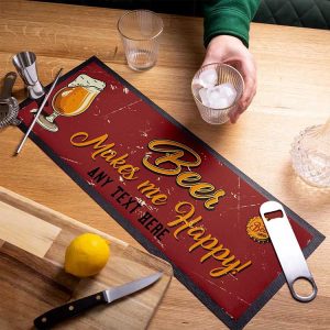 Custom Gifts Home Bar Accessories Personalised Vintage Bar Mats Printed Rubber Bar Runner Beer Pub Mats With Logo (1)