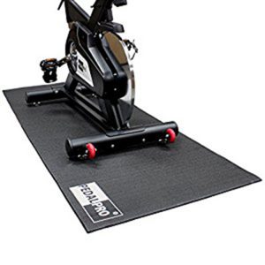 Custom Logo Indoor PVC Turbo Bicycle Training Mat Shock Resistant Exercise Biketrainer Floor Protector Mat Peloton Bike Mat