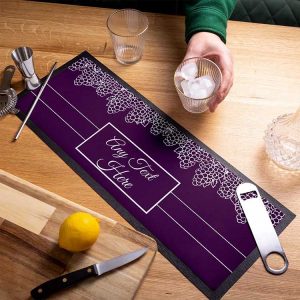 Custom Printed NBR Felt Polyester Top Vintage Gin Bar Runner Pub Counter Wine Cocktail Bar Mat Tpr Rubber Beer Mats