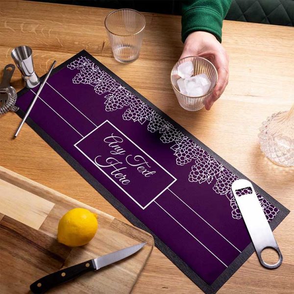Custom Printed NBR Felt Polyester Top Vintage Gin Bar Runner Pub Counter Wine Cocktail Bar Mat Tpr Rubber Beer Mats