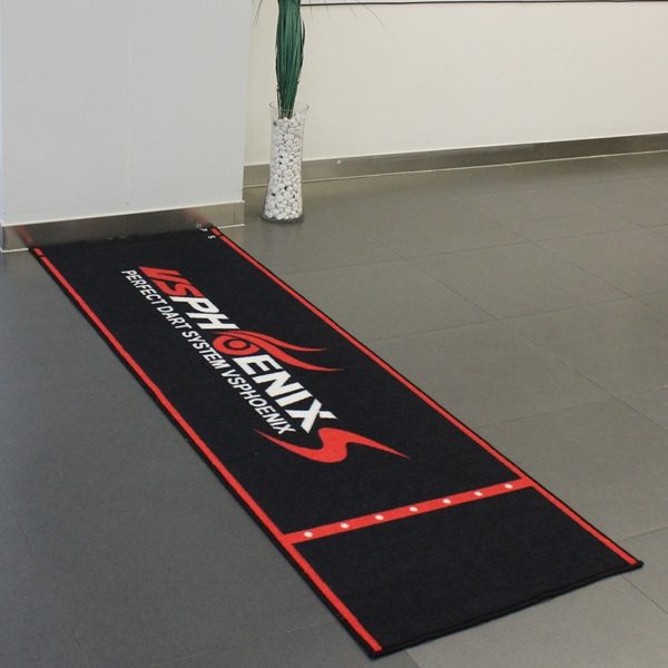 Custom Nylon Logo Printed Rubber Backed Dart Practice Floor Mat For Dart Exercise