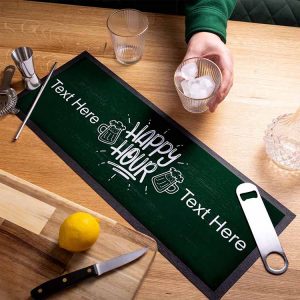 Customized Printed Vodka Whiskey Barmat Bar Top Runners Drink Mats Heat Transfer Rectangle Logo Rubber Beer Pub Mats