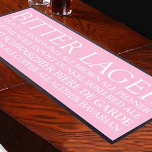 Customized Printed Vodka Whiskey Barmat Bar Top Runners Drink Mats Heat Transfer Rectangle Logo Rubber Beer Pub Mats