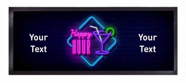 Customized Table Top Rubber Drinking Gin Bar Drying Runner Mat Non Slip Sublimation Cocktail Bartender Pub Beer Mats