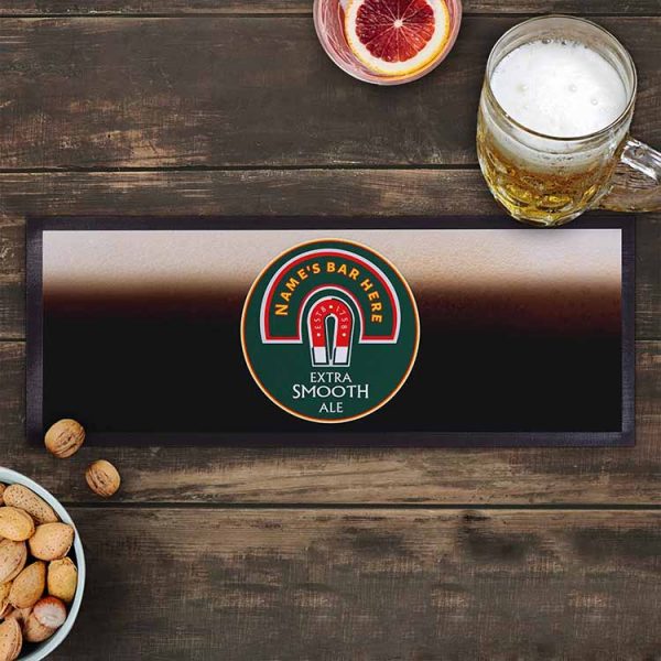 High Quality Custom Logo Ultra Absorbent Hard Wearing Printed Pub Beer Bar Runner Mat with Non Slip Rubber Backing