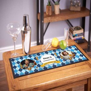 High Quality Custom Printed Whiskey Wine Table Counter Top Pub Bar Runners Bartender Rubber Beer Drip Mat