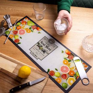 Home Bar Restaurant Use Knitted Polyester Custom Bartender Pub Beer Bar Runner Nitrile Rubber Glass Drinks Mats