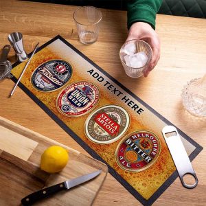 Home Bar Shop Cocktail Custom Rubber Beer Bar Runner Beer Drinking Mat Printed Fabric Bar Mat Personalised Bar Runner (1)