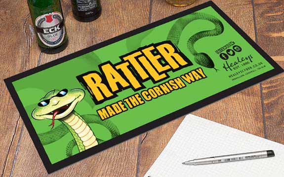 Home Pub Restaurant Bar Use Rattler Custom Liquor Bar Mats Polyester Bar Runners Desktop Nitrile Rubber Table Top Mat