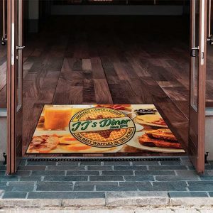 JJ‘s Diner Restaurant Outdoor Entrance Custom Logo Carpet Rugs For Business Premium PVC Rubber Logo Floor Mat