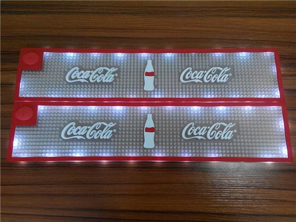 LED oem logo soft pvc rubber vinyl branded bar mats bar accessories