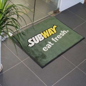 Marketing Gift Retail Shop Commercial Indoor and Outdoor Entrance Rug Branded Subway Rubber Floor Mats Logo Carpet