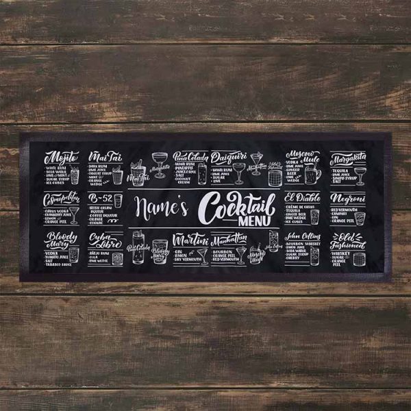 Personalised Logo Printed Bartender Cocktail Felt Rubber Bar Mat Absolut NBR Polyester Cloth Vintage Pub Beer Barmat