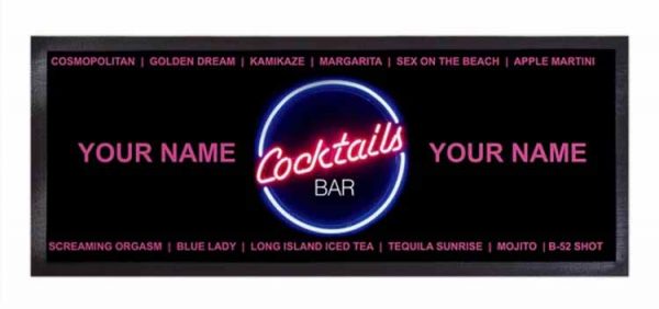 Personalized Logo Nitrile Rubber Promotion Gift Cocktail Pub Beer Runner Mats Fabric Printed Vodka Wine Whiskey Bar Mats