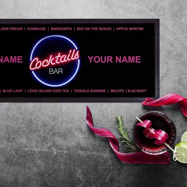 Personalized Logo Nitrile Rubber Promotion Gift Cocktail Pub Beer Runner Mats Fabric Printed Vodka Wine Whiskey Bar Mats