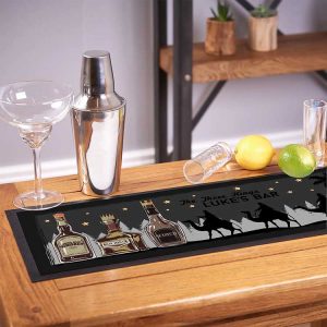 Promotional Pub Desk Counter Mats Bartender Rubber Bar Mats Cocktail Fabric Felt Bar Runner Custom Printed Beer Mats