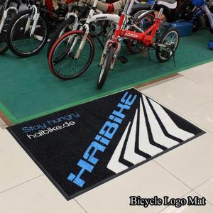 Sport bikes promotional non slip floor mat with printed logo design for trade show