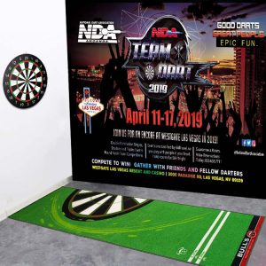 Top Flight Professional Rubber Darts Board Mat With Oche Throwing Distance Marker