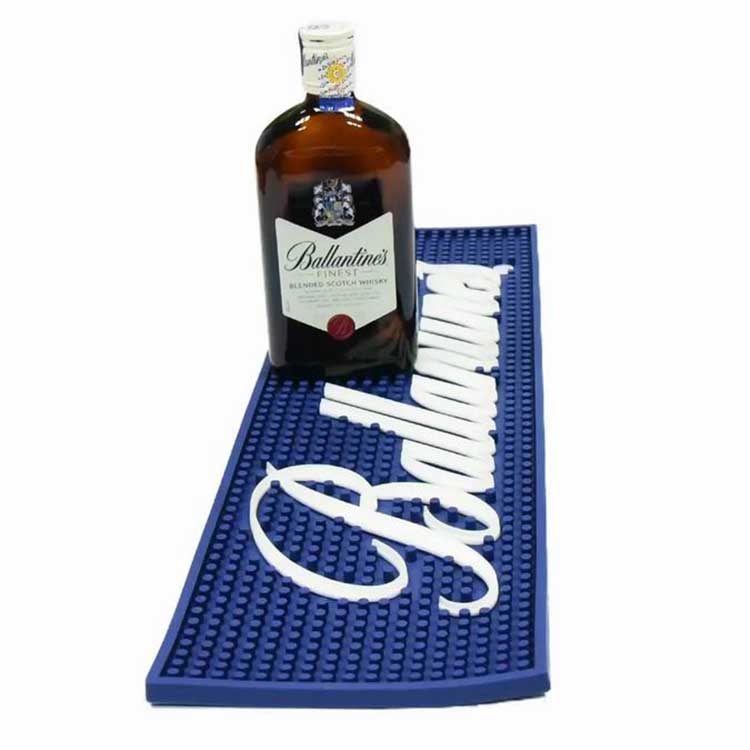 oem-custom-led-bar-mat-luminous-rubber-pvc-bar-runner-wholesale Custom LED bar mat wholesale, luminous rubber PVC bar runner with spill drip drainage surface, non-slip rubber base, illuminated custom logo for whisky brand, cocktail bar counter display