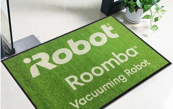 Roomba Robot Vacuum Cleaner Demonstration Floor Mat Commercial Custom Logo Printed Door Mats For Retail Store