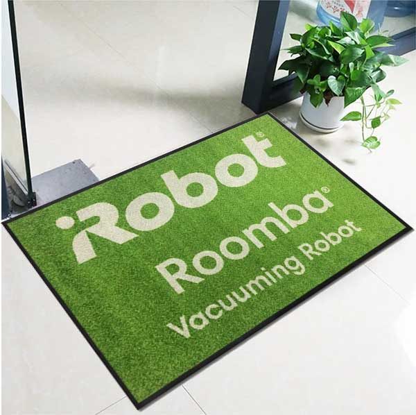 Roomba Robot Vacuum Cleaner Demonstration Floor Mat Commercial Custom Logo Printed Door Mats For Retail Store