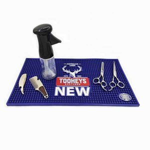 Beauty Salon Hairdressing Tools Custom Counter Mat For Clippers Flexible Pvc Rubber Barber Station Mat