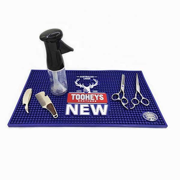 Beauty Salon Hairdressing Tools Custom Counter Mat For Clippers Flexible Pvc Rubber Barber Station Mat