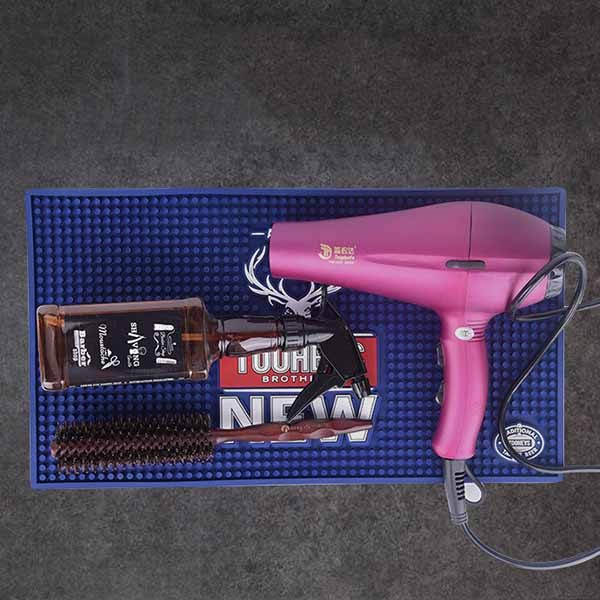 Beauty Salon Hairdressing Tools Custom Counter Mat For Clippers Flexible Pvc Rubber Barber Station Mat