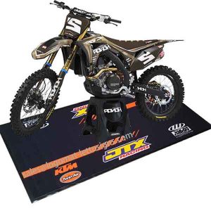 China Factory Custom Logo Printed Motorsports Mx Environment Mat Motorcycle Workshop Mat