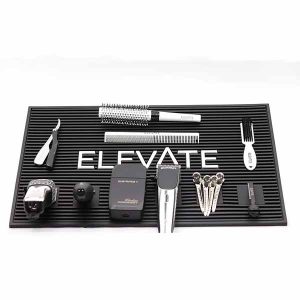 Hairdressing Tool Set Waterproof Custom Barber Station Mats Silicone Pvc Rubber Barber Clipper Mat