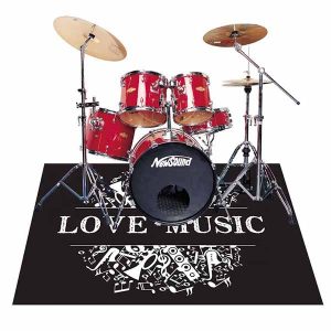 Music Instrument Accessories Custom Logo Sound Absorbing Anti Slip Rubber Drum Kit Floor Mat Drum Rug
