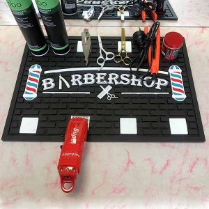 Salon Tools Heat Insulation Waterproof Non-Slip Pvc Barbershop Rubber Tool Mat Barber Workstation Mat