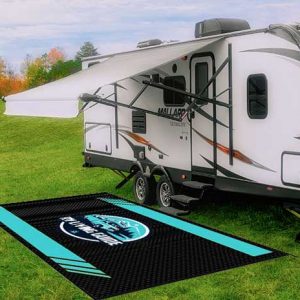 Personalised Logo UV-Protected Reversible Camper Carpet Outdoor Camping Rugs RV Patio Mat For Travel Trailer, Camper, Caravan