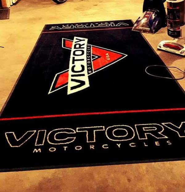 20 Year Anniversary Gift Vehicle Accessories Motorbike Parts Custom Logo Doormat Workshop Motocross Pit Mat Victory Motorcycle Garage Floor Mat