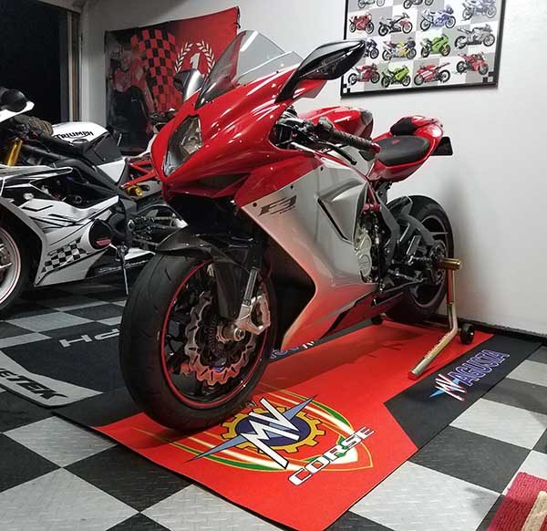 Best Gifts For Men Sportbike Race Environment Mat Motocross Workshop Garage Paddock Floor Carpet Rug MV Agusta Motorcycle Dirt Bike Pit Mat