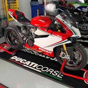 Personalized Gifts Fuel Resistant Custom Dirt Bike Race Mat Ducati Motorcycle Bike Garage Floor Mat