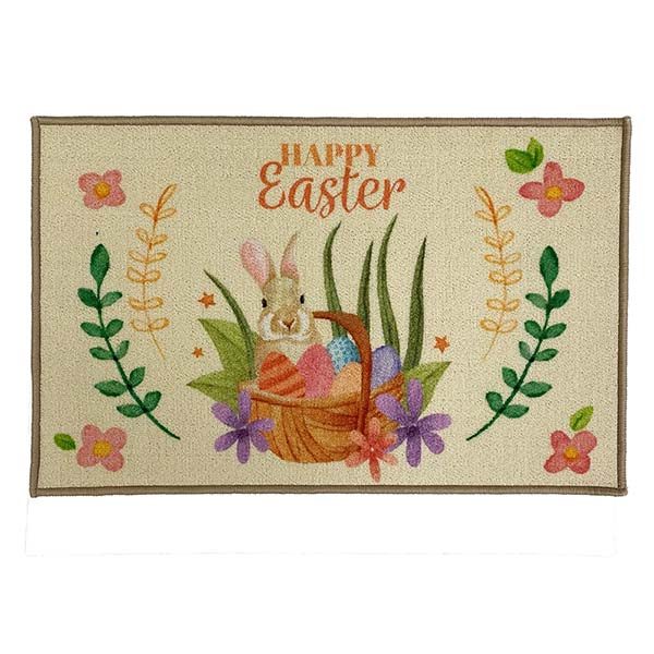 Anti-Slip Washable Custom Logo Printed Entrance Absorbent Funny Bunny Doormat Easter Welcome Carpet Rugs Indoor Door Mats
