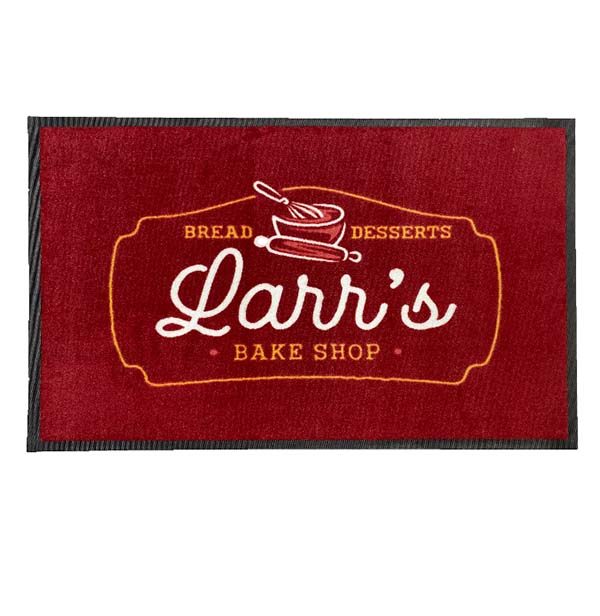 Bread Desserts Larr's Bake Shop Custom Front Door Mats Entrance Logo Carpet Rug Personalized Welcome Mat Outdoor