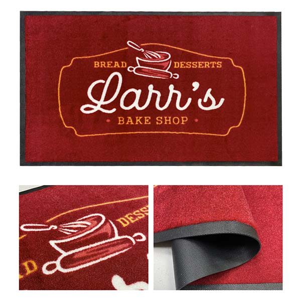 Bread Desserts Larr's Bake Shop Custom Front Door Mats Entrance Logo Carpet Rug Personalized Welcome Mat Outdoor