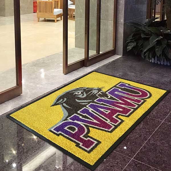 Custom Indoor Outdoor Logo Carpet Rug School Rubber Door Mat Prairie View A&M University Personalised Door Mats