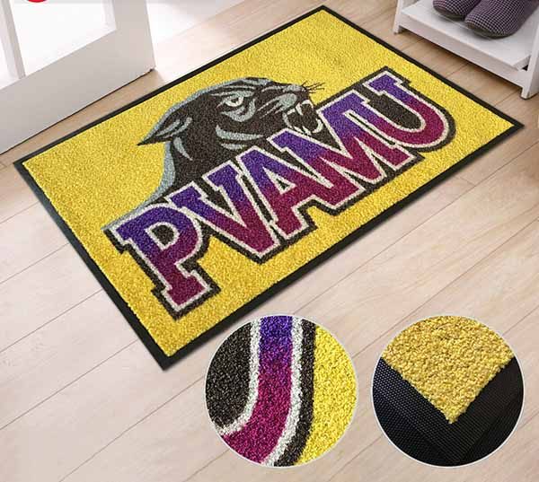 Custom Indoor Outdoor Logo Carpet Rug School Rubber Door Mat Prairie View A&M University Personalised Door Mats