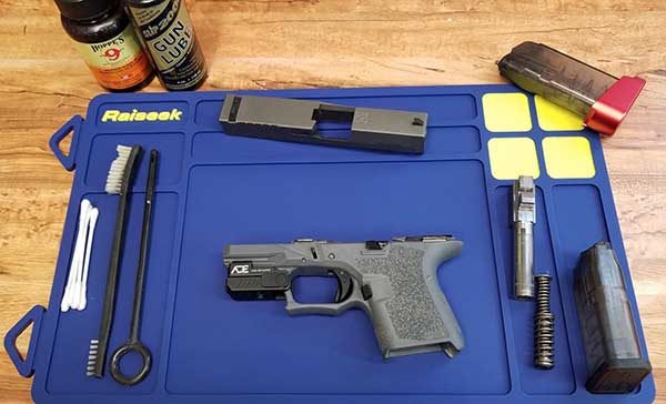 Custom Rubber Benchtop Overhaul Mat Essential Pistol Gun