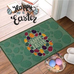 Custom Logo Printed Washable Entrance Door Mats Happy Easter Indoor Outdoor Carpet Rug Funny Welcome Mats