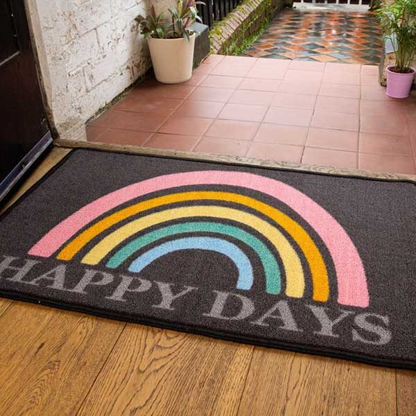 Non Slip Absorbent Logo Carpet Custom Front Door Mat Funny Doormats Rainbow Entry Welcome Mat Inside Door Mats