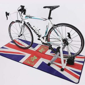 Rectangular Slip Resistant Bicycle Carpet Indoor Garage Hallway Custom Printed Bike Cycle Floor Protector Mat