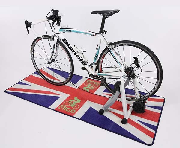 Rectangular Slip Resistant Bicycle Carpet Indoor Garage Hallway Custom Printed Bike Cycle Floor Protector Mat